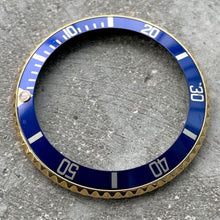 Load image into Gallery viewer, Rolex Original 18K Gold Blue Bezel Insert + retaining ring 16808 16613 16618
