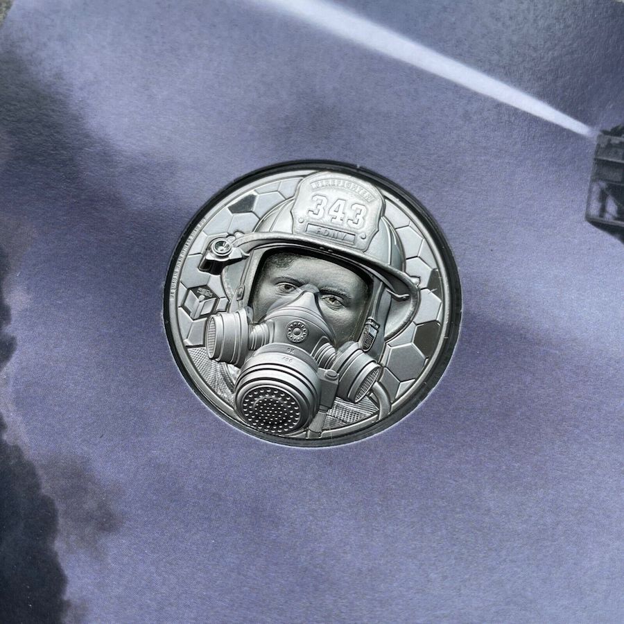 2021 Firefighter 1 oz Platinum .9995 Proof Cook Islands $250 Full Set