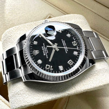 Load image into Gallery viewer, 2019 Rolex Date Black Diamond Roman Number Dial 115234 – Box and Papers
