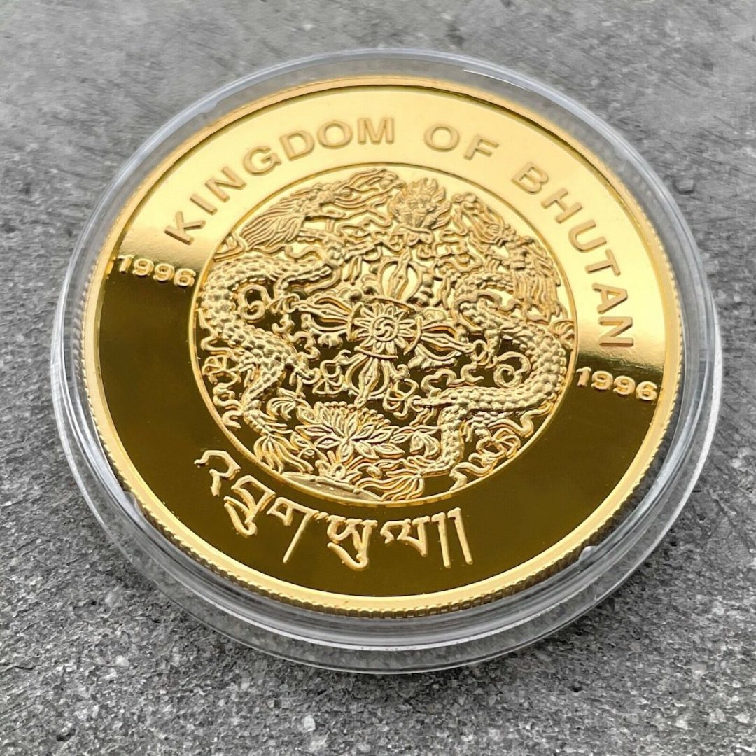 1996 Bhutan 1 oz Gold Coin Endangered Snow Leopard 10000 Ngultrum Mintage 500