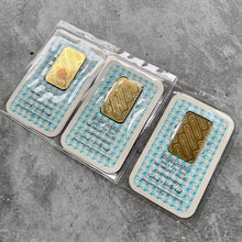 Load image into Gallery viewer, 3 Consecutive Vintage Engelhard 1 oz Gold Bar .9999 1oz - Sealed in Assay Card
