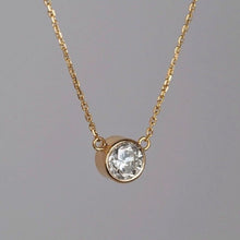 Load image into Gallery viewer, Solid 14K gold 0.88ct VVS2 Natural Diamond bezel set Solitaire Necklace $9800
