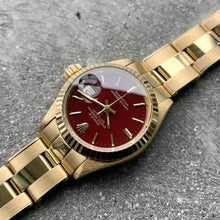 Load image into Gallery viewer, 1973 Rolex Datejust Yellow Gold 69178 Ox Blood Stella - Rolex Serviced!
