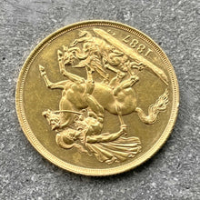 Load image into Gallery viewer, 1887 Great Britain 2 Pound Gold Coin Double Sovereign - Jubilee Queen Victoria
