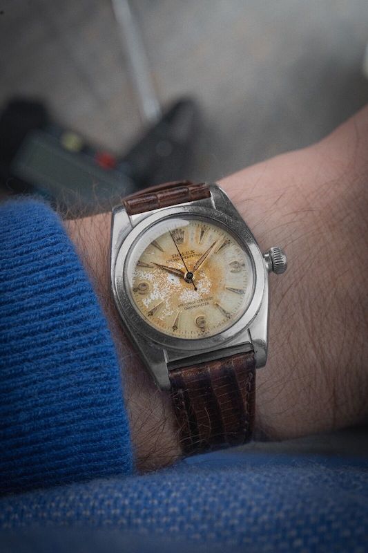 1941 Rolex Oyster Perpetual 2940 Automatic Bubble back WWII Era - Tropical Dial