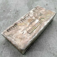 Load image into Gallery viewer, Vintage Engelhard 100 oz .999 Silver Poured Bar -Attractive light Rainbow Toning
