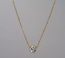 Load image into Gallery viewer, Solid 14K gold 0.88ct VVS2 Natural Diamond bezel set Solitaire Necklace $9800
