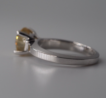 Load image into Gallery viewer, 14K White gold 2.13 Carat Natural Diamond Solitaire Ring - Fancy Brownish Yellow
