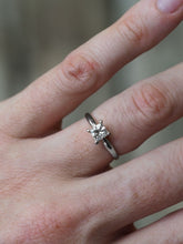 Load image into Gallery viewer, 19k White Gold 0.57ct VVS1 F Natural Princess Diamond Engagement Ring $7925
