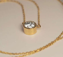 Load image into Gallery viewer, Solid 14K gold 0.88ct VVS2 Natural Diamond bezel set Solitaire Necklace $9800
