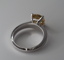 Load image into Gallery viewer, 14K White gold 2.13 Carat Natural Diamond Solitaire Ring - Fancy Brownish Yellow
