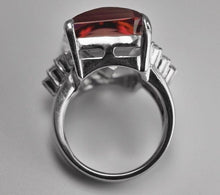 Load image into Gallery viewer, Vintage Platinum 27.38ct Natural Ametrine Quartz + Diamond cocktail ring $7500
