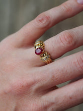 Load image into Gallery viewer, Solid 18k Yellow Gold 1.31 ct Ruby + Natural Diamond ring - $7025 Appraisal
