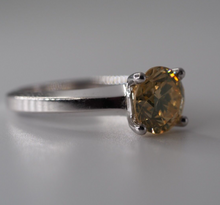 Load image into Gallery viewer, 14K White gold 2.13 Carat Natural Diamond Solitaire Ring - Fancy Brownish Yellow
