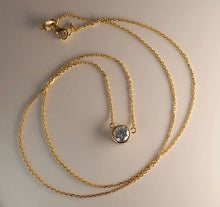 Load image into Gallery viewer, Solid 14K gold 0.88ct VVS2 Natural Diamond bezel set Solitaire Necklace $9800
