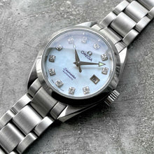 Load image into Gallery viewer, Ladies Omega Aqua Terra Stainless Steel 2563.75.00 Mother of Pearl Diamond Dial
