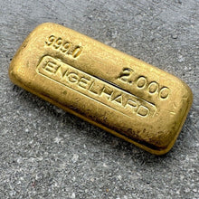 Load image into Gallery viewer, Engelhard 2 oz Gold Poured Bar .9990 2oz - No Serial - Early version
