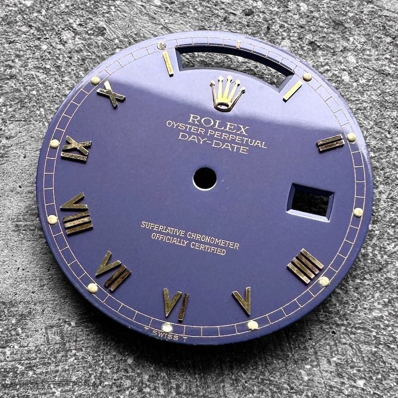 Vintage Rolex President 18138 yellow gold Beyeler - Original Matte Purple Dial