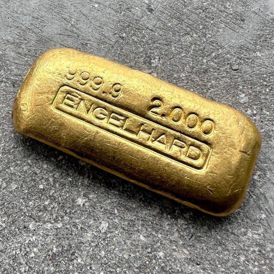 Engelhard 2 oz Gold Poured Bar .9999 2oz - No Serial