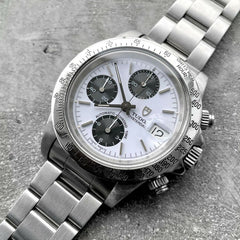 1994 Tudor Big Block Chronograph 79180 white dial Oysterdate - Panda Dial