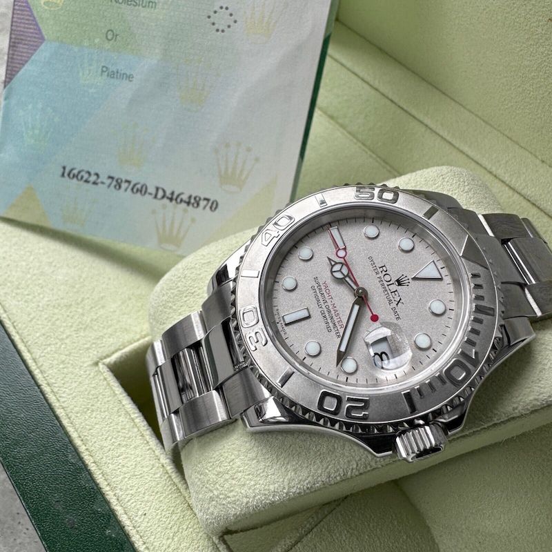 2006 Rolex 16622 Platinum Yachtmaster Box/ Papers - 2017 Rolex Service