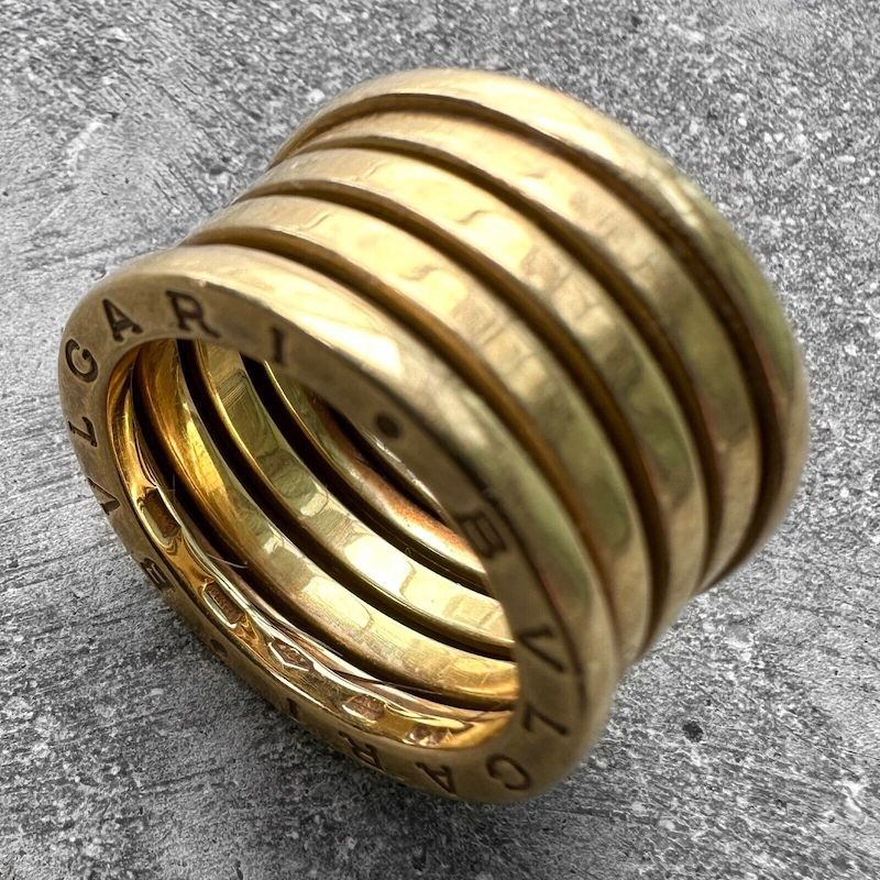 Bvlgari zero 1 B.zero1 Gold Ring Four Band– 18k Yellow 12.5 Grams Size 7.25 / 55