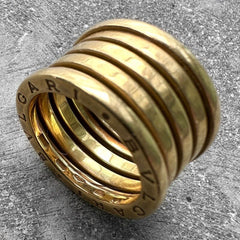 Bvlgari zero 1 B.zero1 Gold Ring Four Band– 18k Yellow 12.5 Grams Size 7.25 / 55