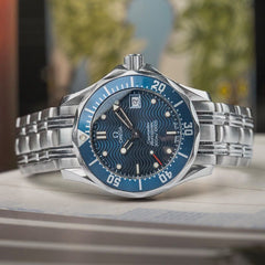 Ladies Omega Seamaster Blue Dial 2583.80.00 Stainless Steel