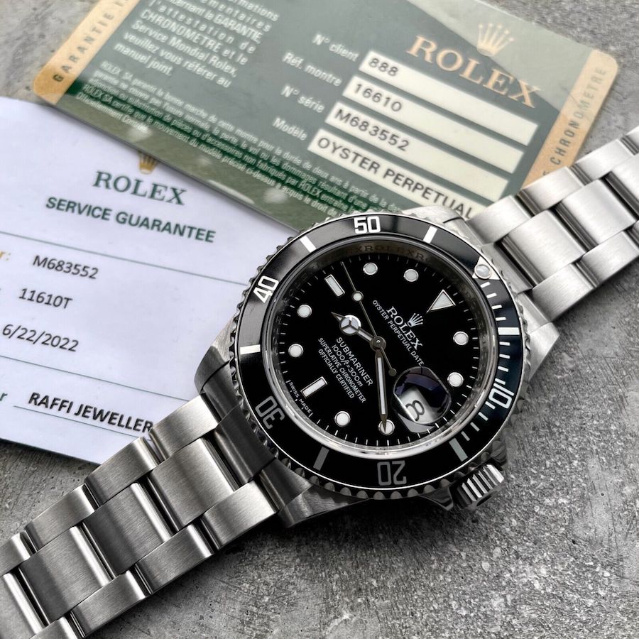12008 Rolex 16610 T Submariner 16610T - Engraved Rehault - 2022 Rolex Service