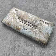 Vintage 20 oz .9999 Silve Engelhard Poured bar - Attractive toning