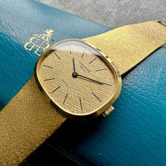 Vintage Mens Patek Philippe Golden Ellipse 18K Yellow Gold - Signed Birks