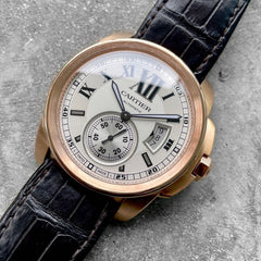 Cartier Calibre de Cartier 18k Rose Gold Mens 3300 - Box and Papers
