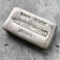 Vintage 10 oz .999 Silver Engelhard Poured bar