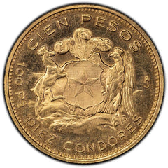 1960 Chile 100 Pesos Gold Coin - Santiago Mint