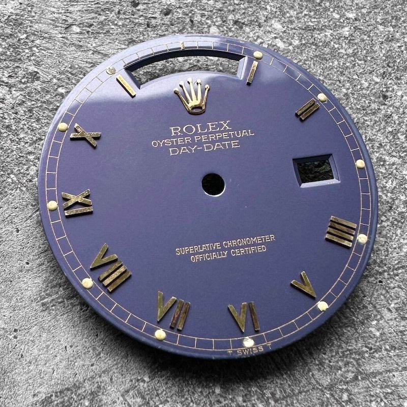 Vintage Rolex President 18138 yellow gold Beyeler - Original Matte Purple Dial