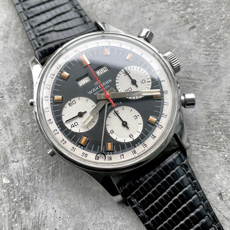 Vintage Wakmann 71.1309.70 Triple Date Chronograph Valjoux 72 C- Unpolished