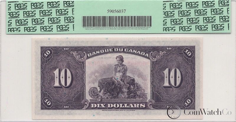 1935 Canada French $10 Specimen BC-8S PCGS Gem New 66PPQ