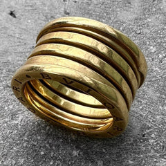 Bvlgari zero 1 B.zero1 Gold Ring Four Band– 18k Yellow 12.5 Grams Size 7.25 / 55