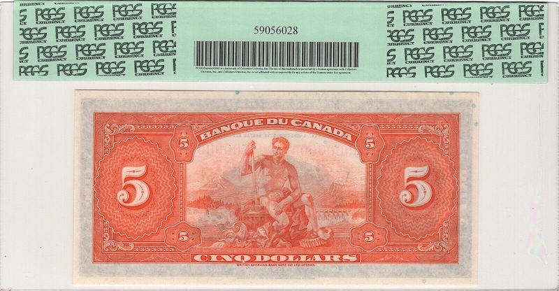 1935 Canada French $5 Specimen BC-6S PCGS Gem New 66PPQ