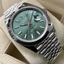 Load image into Gallery viewer, 2022 Rolex 41mm Datejust 126300 Jubilee Box/ Papers - Mint Green - November 2022
