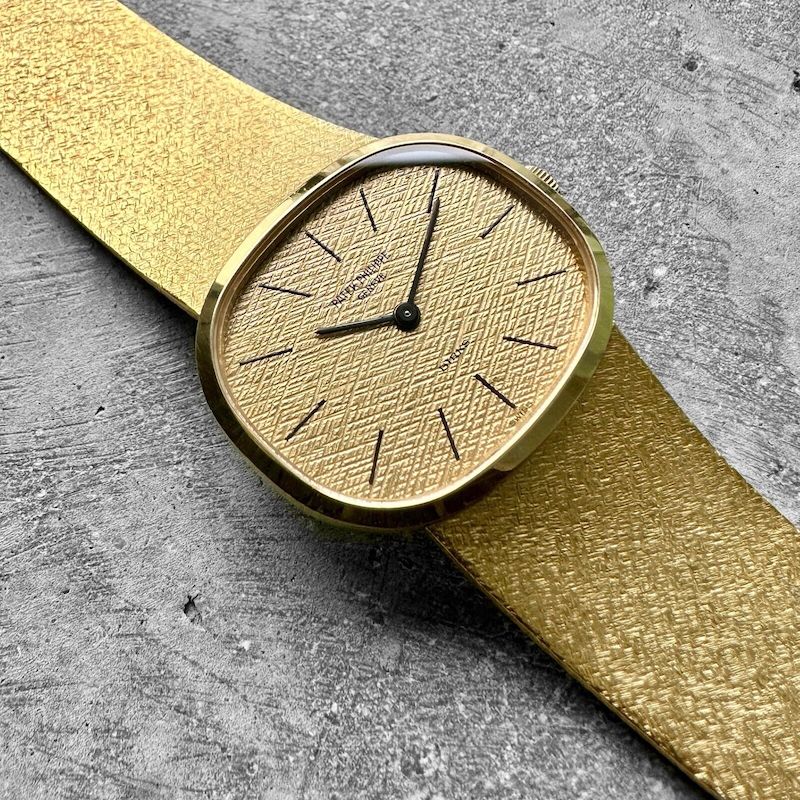 Vintage Mens Patek Philippe Golden Ellipse 18K Yellow Gold - Signed Birks