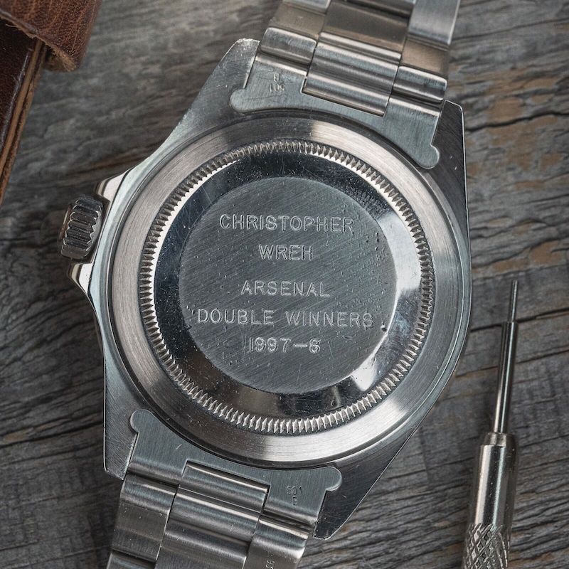 1998 Rolex 16610 Submariner Swiss Only Dial - Engraved Christopher Wreh Arsenal
