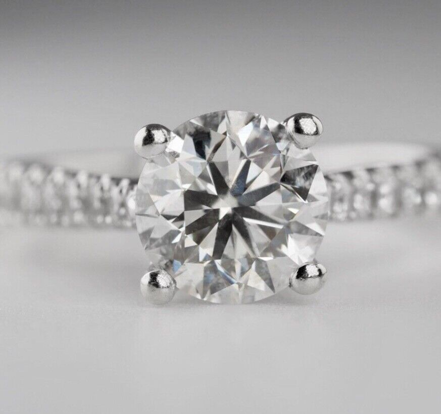 1.52ct Natural Diamond Solitaire Engagement Ring 18k White Gold $31600 Appraisal