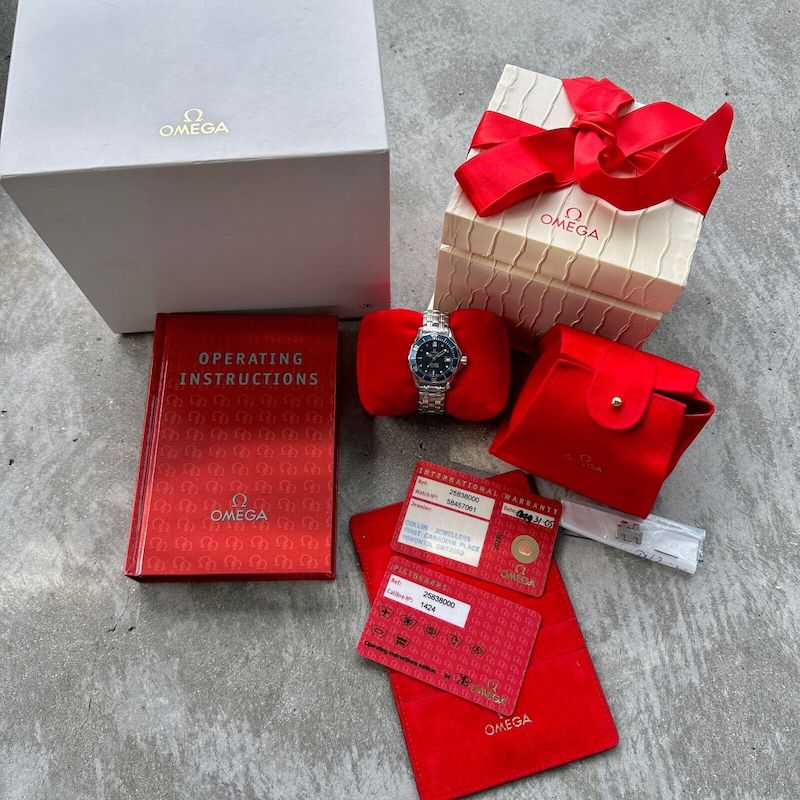 Ladies Omega Seamaster Blue Dial 2583.80.00 Stainless Steel