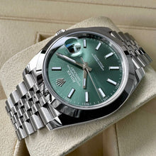 Load image into Gallery viewer, 2022 Rolex 41mm Datejust 126300 Jubilee Box/ Papers - Mint Green - November 2022
