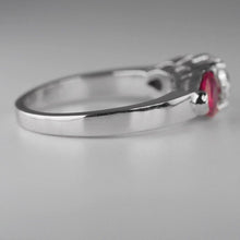Load image into Gallery viewer, 18K White Gold 1ct Natural Diamond Ring 1.31ct Natural Rubies $21300 Appraisal
