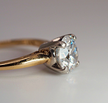 Load image into Gallery viewer, Vintage 14K gold 1.48 carat natural diamond solitaire engagement ring D/F VVS2
