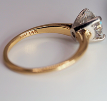 Load image into Gallery viewer, Vintage 14K gold 1.48 carat natural diamond solitaire engagement ring D/F VVS2
