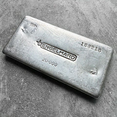 20 oz Engelhard .999 Silver Poured bar - Attractive!