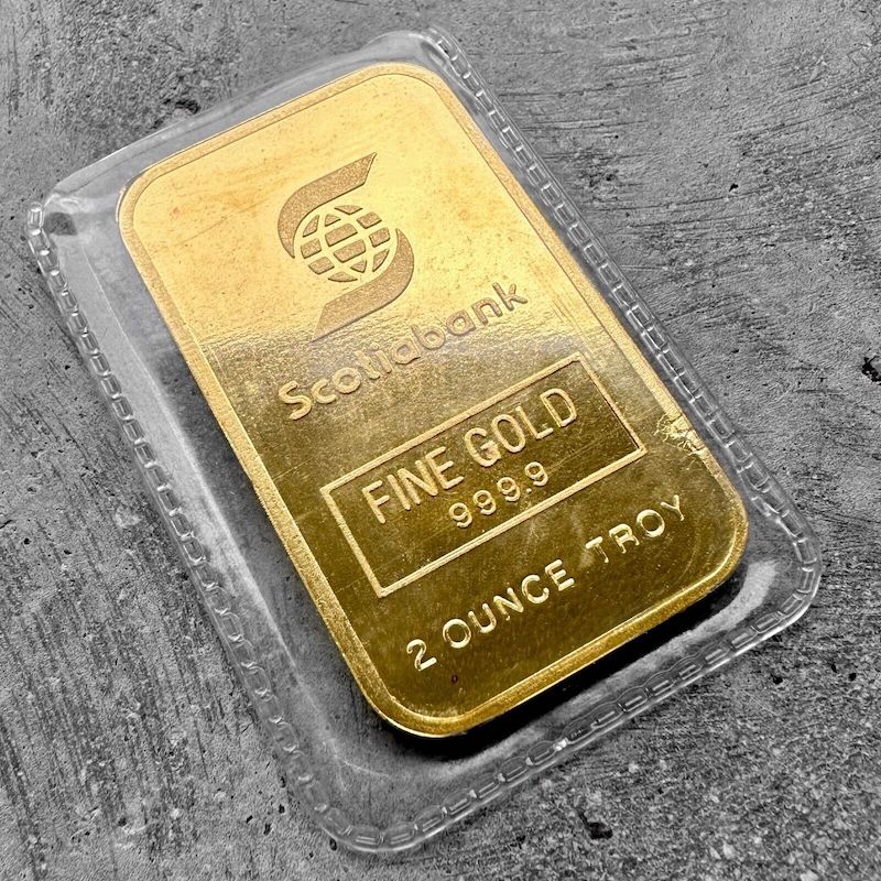 Vintage Engelhard Canada Scotia 2 oz Gold stuck Bar Scotiabank .9999 2oz